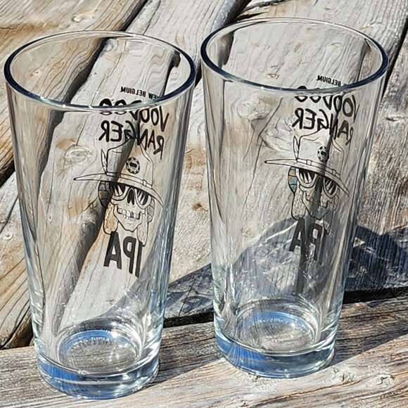 New Belgium Voodoo Ranger IPA Pint Glasses PAIR- Live Rangerously - Picture 2 of 4